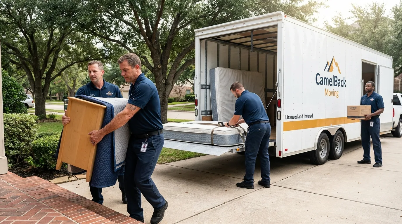 Crew loading residential truck for cross-state move from Monterey, VA